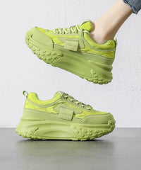 Comfortable Splicing Platform Green Faux Leather Sport Shoes