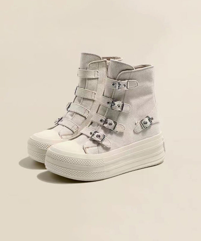 Casual Platform Canvas Boots Pink