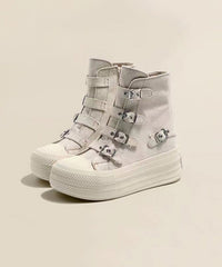 Casual Platform Canvas Boots Pink