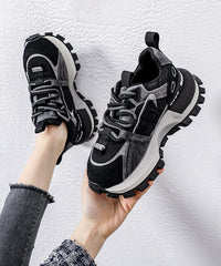 Yellow Platform Suede Comfy Splicing Sport Shoes Lace Up