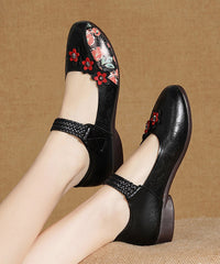 Khaki Genuine Leather Soft Splicing Flat Shoes