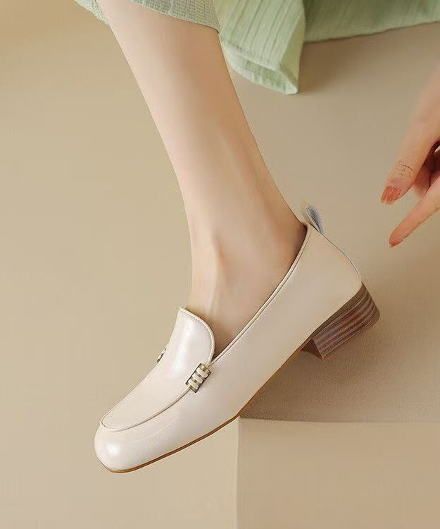 Stylish Splicing Chunky Loafer Shoes Red Sheepskin