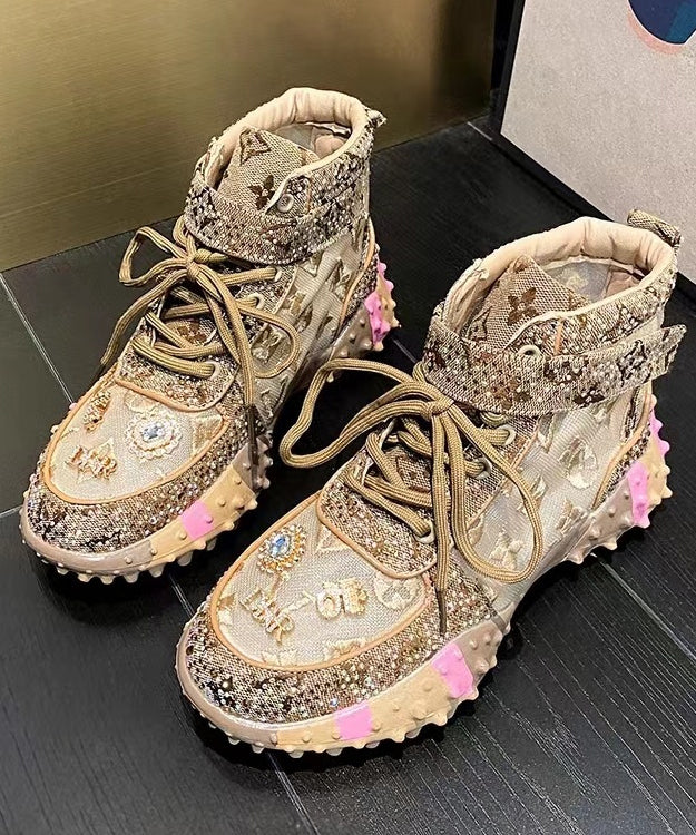 Stylish Green Breathable Mesh Splicing Zircon Flat Feet Shoes