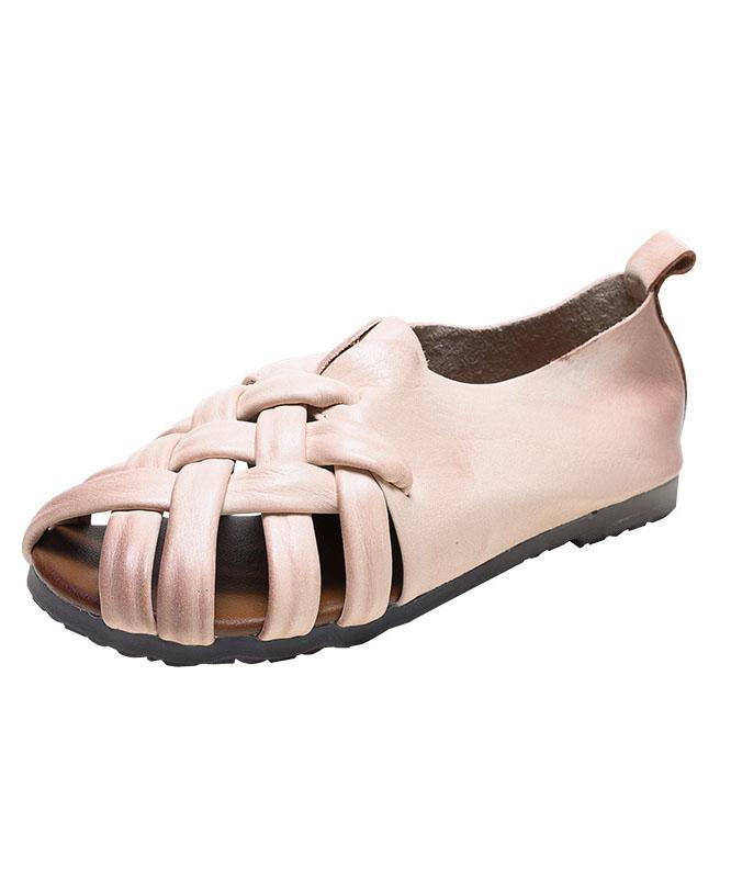 Water Sandals White Cowhide Leather Walking Sandals