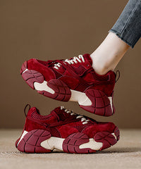 Chocolate Flats Platform Breathable Mesh Comfortable Splicing Lace Up