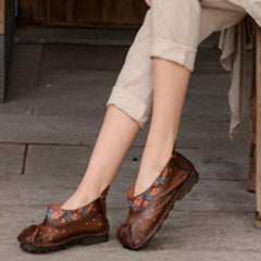 Hallow Out Flat National Style Embroidered Breathable Shoes