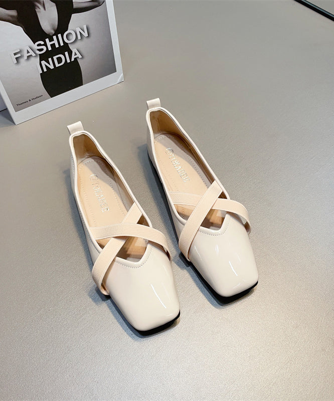 Wine Red Faux Leather Flat Shoes For Splicing Cross Strap