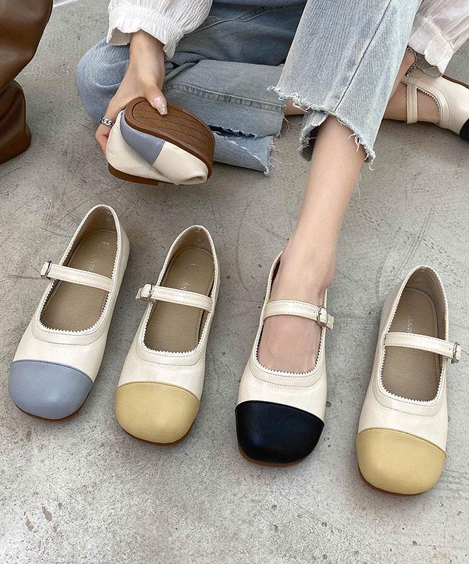 Black Faux Leather Loafers For Buckle Strap Splicing Loafer Shoes