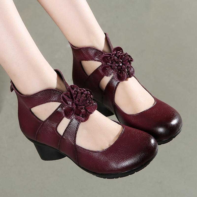 Women's Vintage Ethnic leather women's shoes