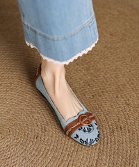 Modern Blue Denim Embroidered Splicing Flat Feet Shoes