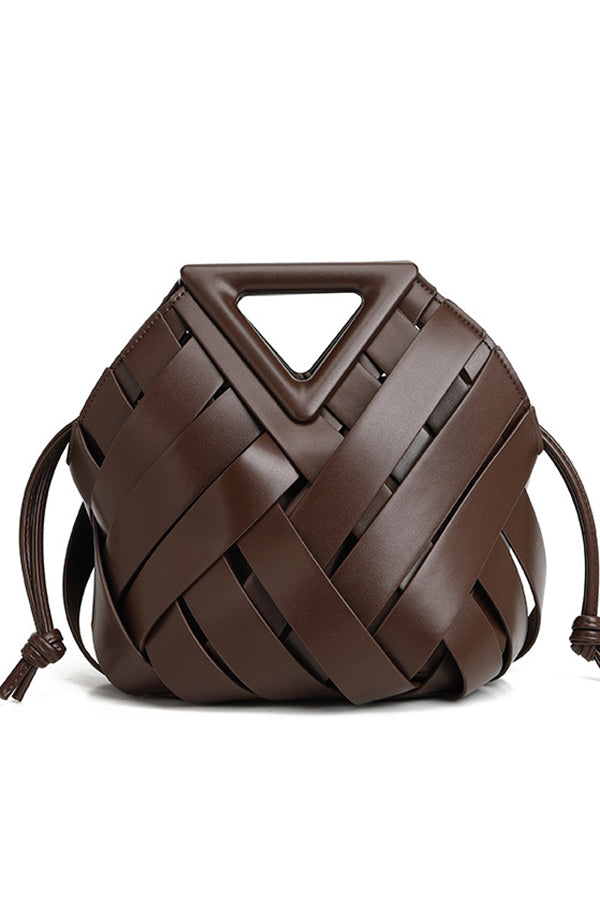 Triangle Woven Large-capacity Handbag