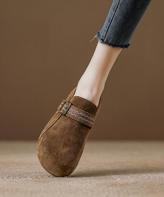 Light Camel Suede Platform Haken Shoes