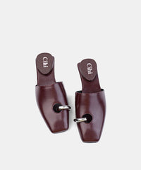 Stylish Splicing Black Faux Leather Hollow Out Slide Sandals