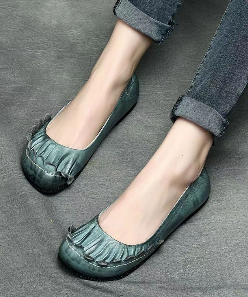 Handmade Retro Mulberry Flat Shoes For Cowhide Leather