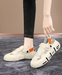 Casual Black Hollow Out Splicing Platform Slide Sandals