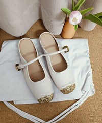 Silver Splicing Buckle Strap Sequins Slide Sandals