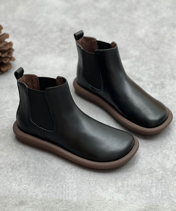 Chocolate Boots Cowhide Leather Shelsea Boots