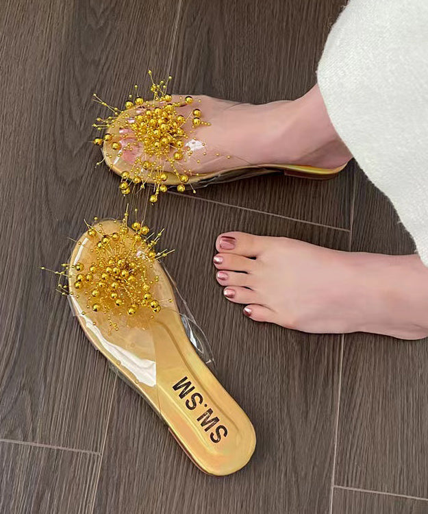 Nail Bead Flat Bottomed Transparent Fish Mouth Slide Sandals