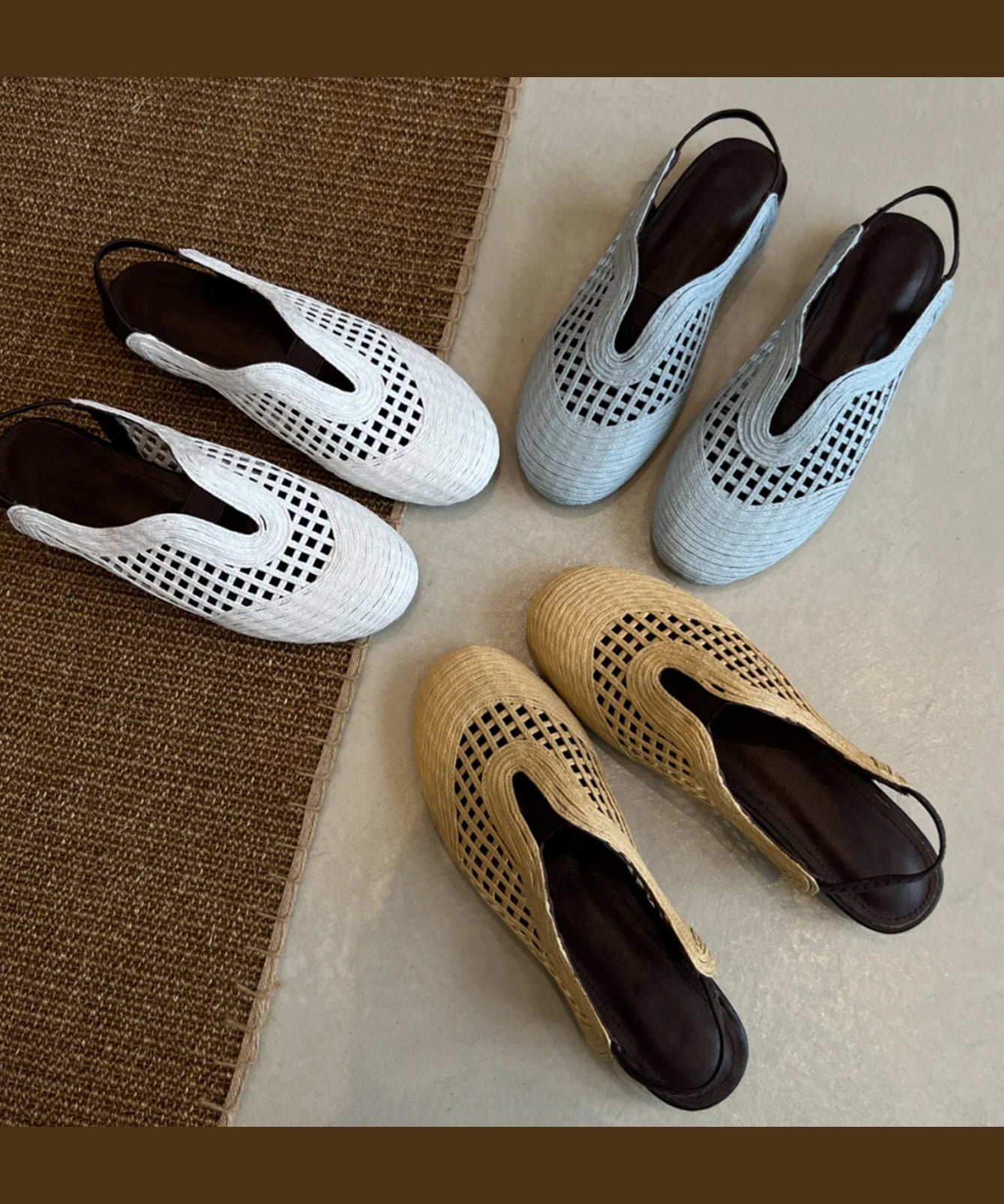 White Flat Sandals Sheepskin Boutique Splicing Hollow Out