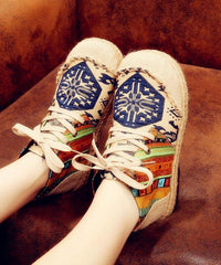 Red Jacquard Cotton Linen Fabric For Splicing Flat Feet Shoes