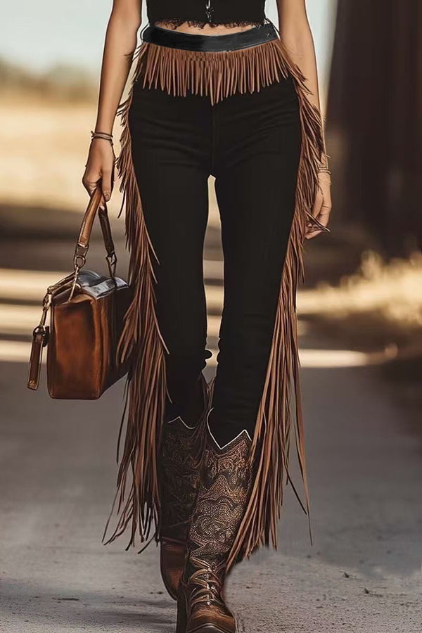 Tassel Slim-fit Casual Pants