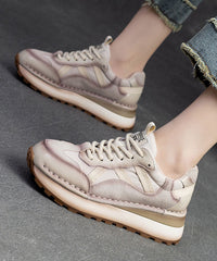 Red Versatile Splicing Platform Flat Feet Shoes Cross Strap