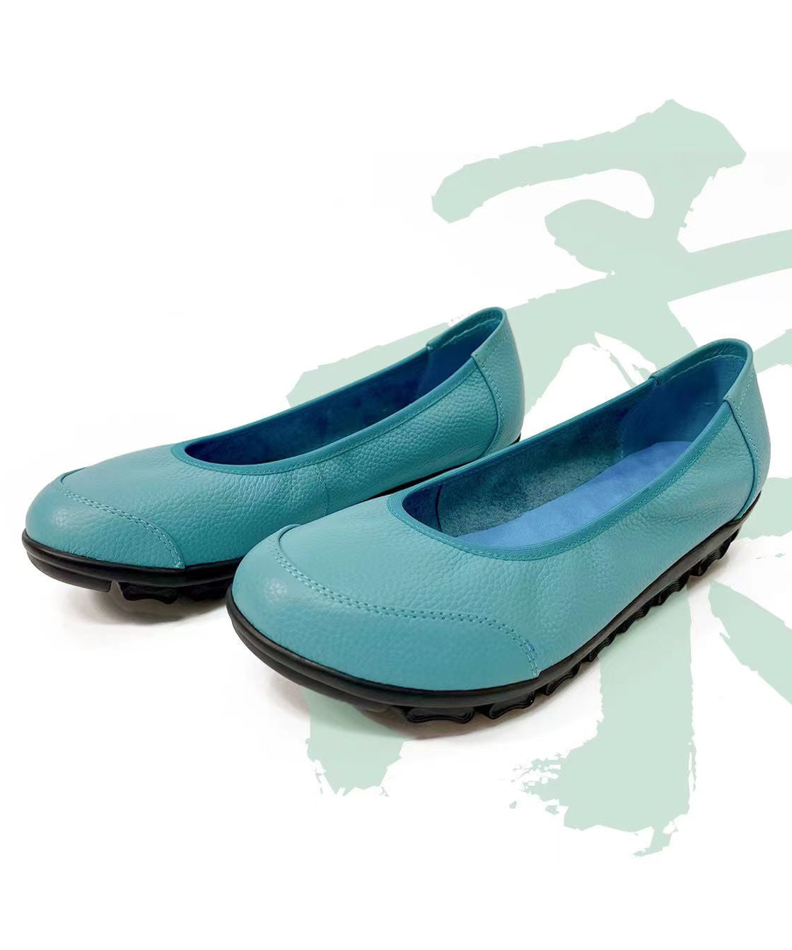 Beautiful Comfortable Flat Shoes For Rose Cowhide Leather