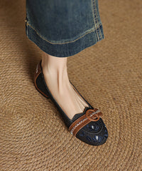 Modern Blue Denim Embroidered Splicing Flat Feet Shoes