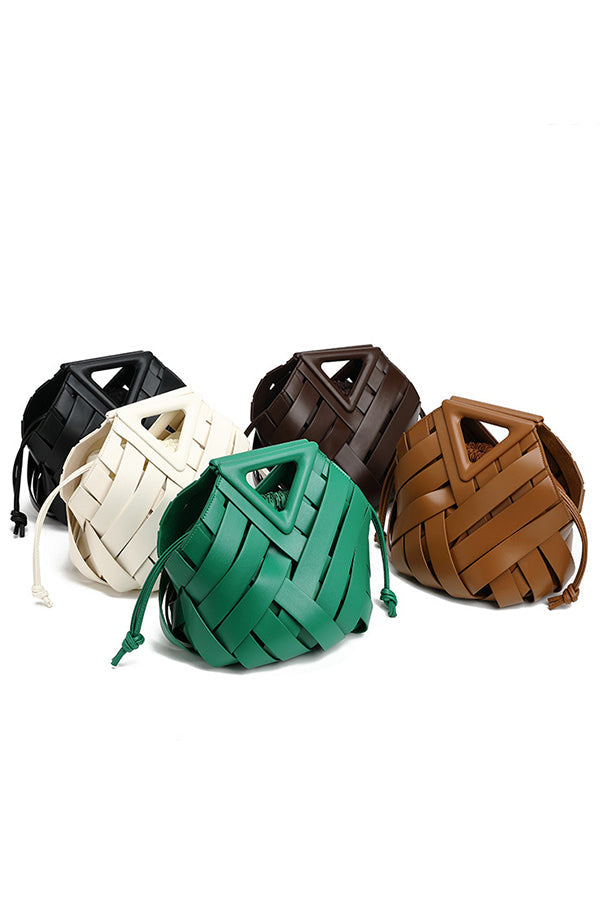 Triangle Woven Large-capacity Handbag