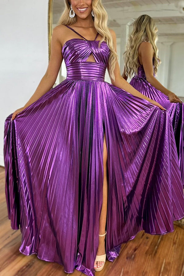 Queen style metal fabric suspender strapless party hollow out elegant pleated long skirt