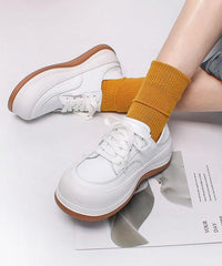 White Flat Shoes Faux Leather Casual Cross Strap Flat Feet Shoes