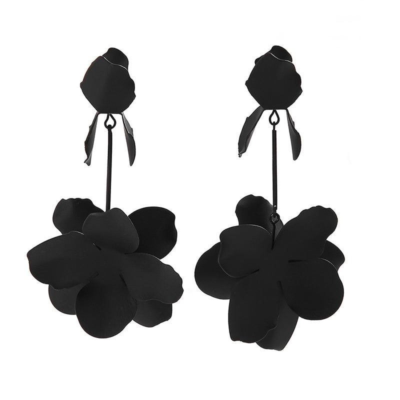 Dopamine Flower Retro Metal Stud Earrings