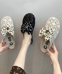 Black Bow Splicing Chic Breathable Mesh Slide Sandals