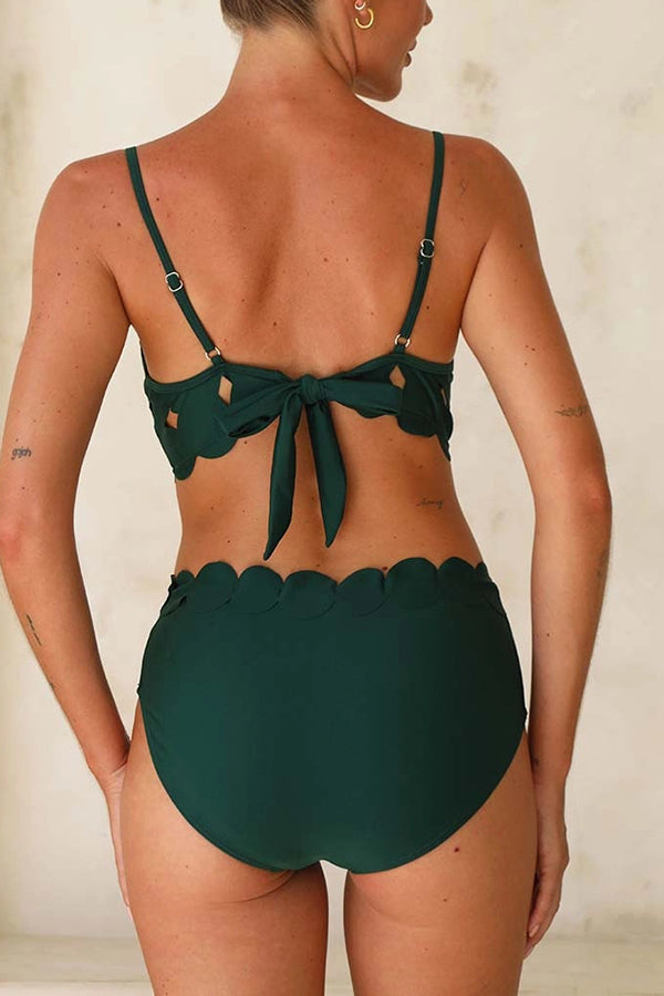 Sling Cutout High-waisted Stretch Bikini Swimsuit