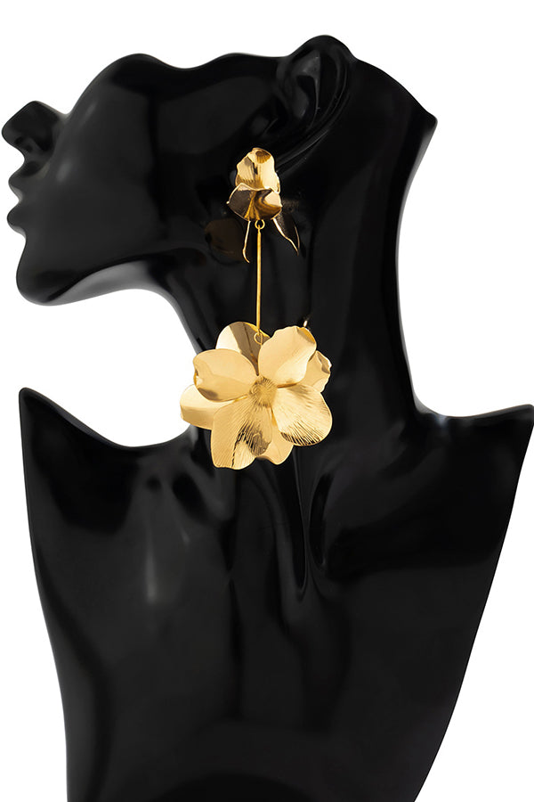 Dopamine Flower Retro Metal Stud Earrings