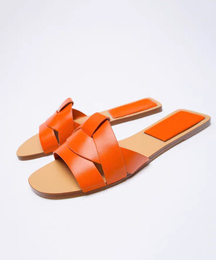 Casual Denim Blue Cross Strap Flat Slippers Peep Toe Toes Summer 2025