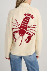 Lobster Pattern Casual Long Sleeve Knit Cardigan