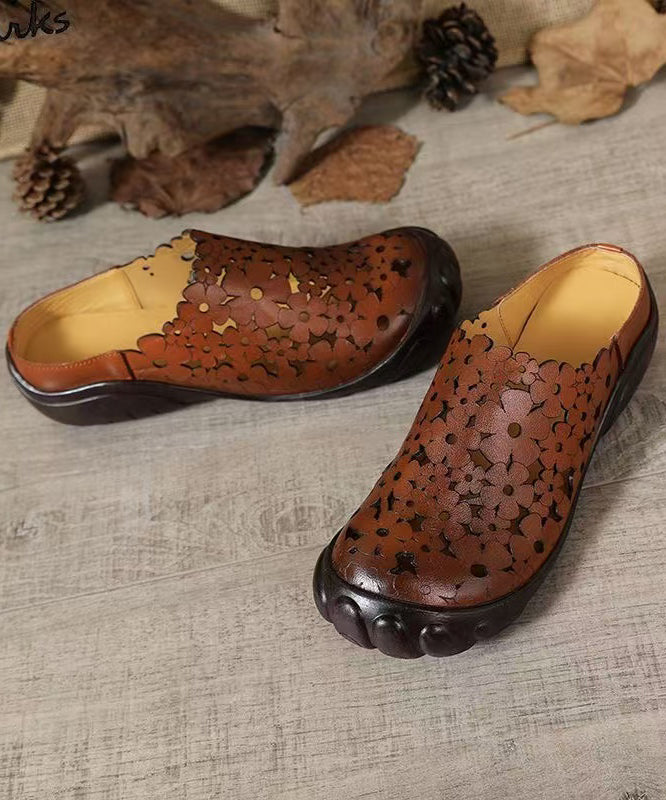 Comfy White Flat Shoes Splicing Hollow Out