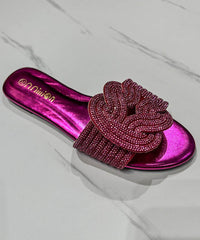 Boutique Green Slide Sandals Zircon