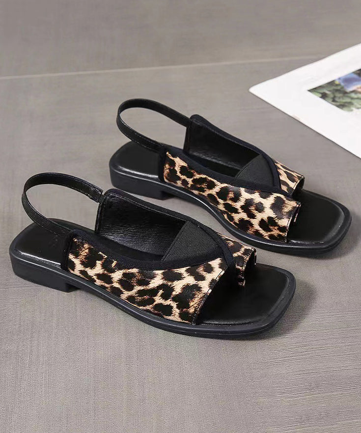 Summer Elastic Back Strap Square Headed Roman Shoes