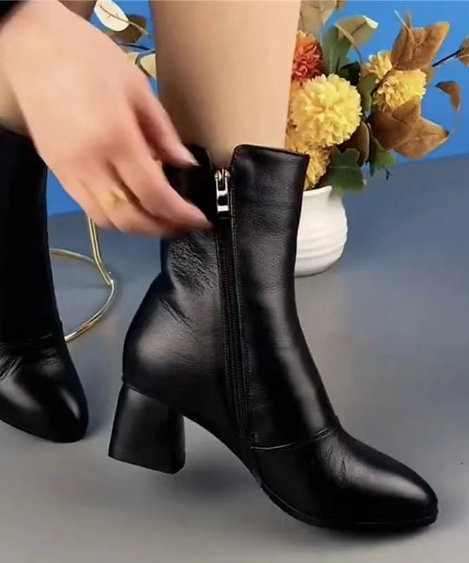 Versatile Chunky Boots Black Soft Comfortable