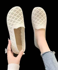 Beige Breathable Mesh Comfy Splicing Flat Feet Shoes