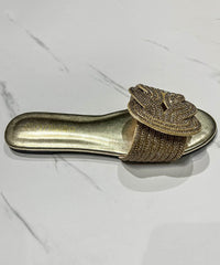 Summer Boutique Green Slide Sandals Zircon