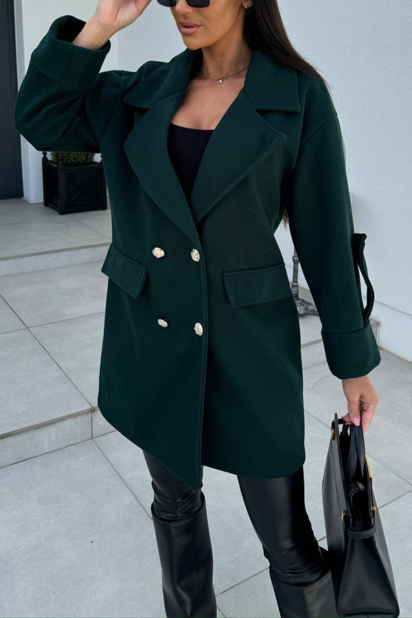 Lapel Double-breasted Loose Coat