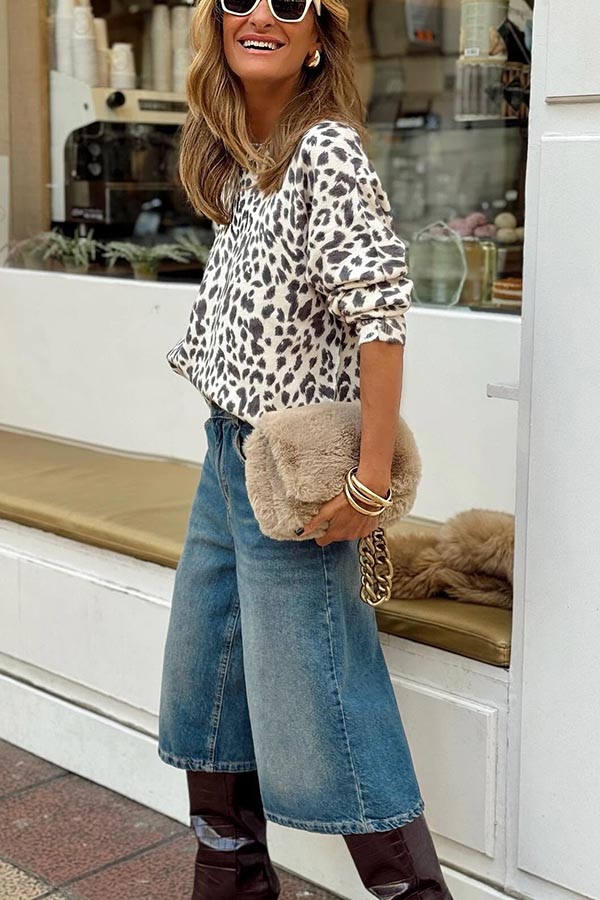 Terminally Denim Pocket Wide Leg Bermudas Jeans