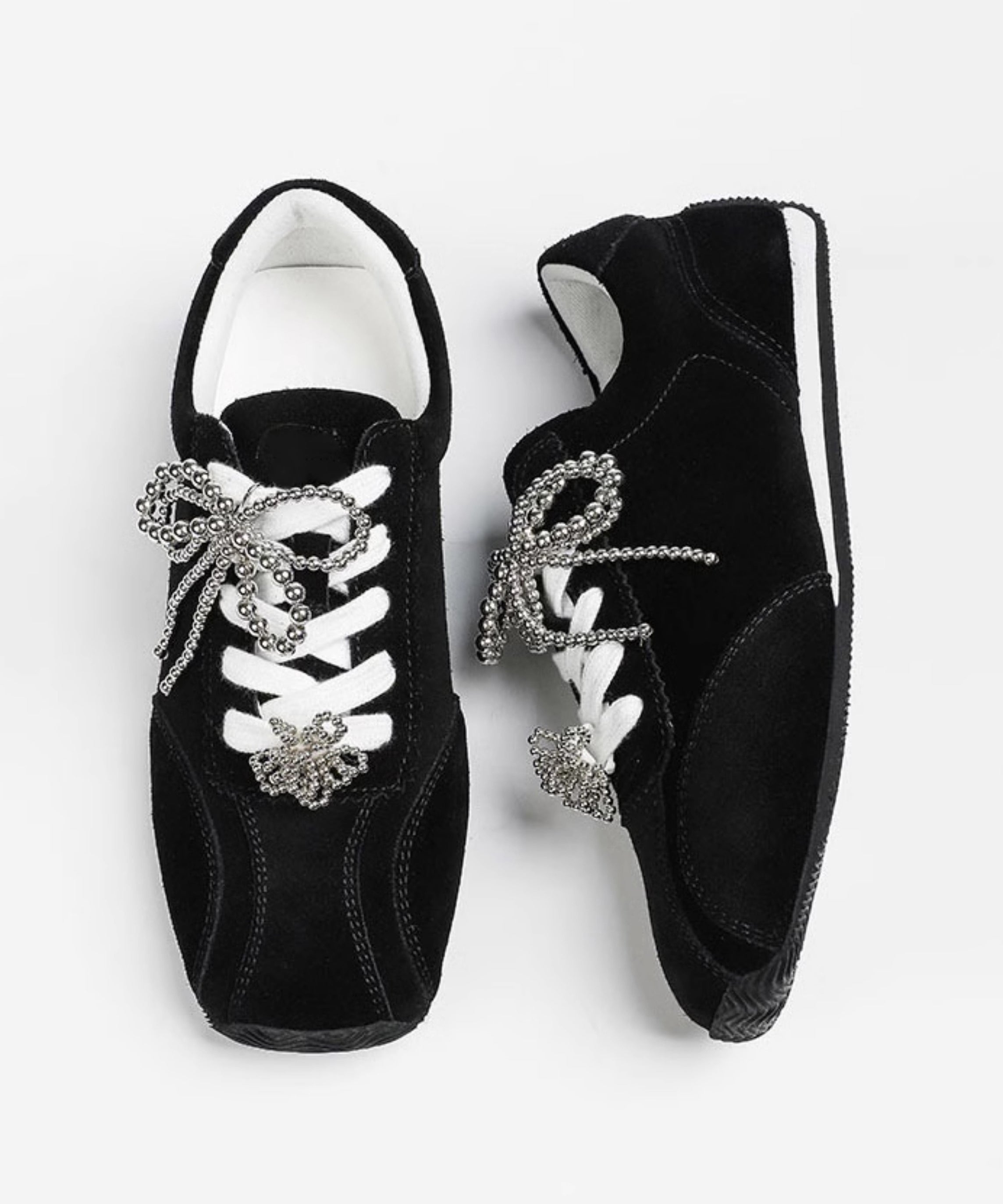 Black Lace Up Sports Leisure Shoes