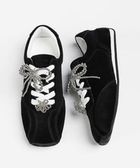 Black Lace Up Sports Leisure Shoes