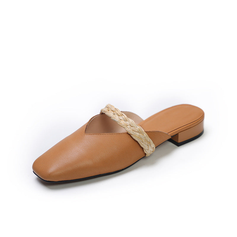 Summer Leather Handmde Wedge Slippers