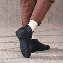 Autumn Retro Solid Soft Leather Casual Shoes