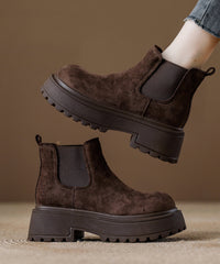 Elegant Splicing Comfy Platform Boots Coffee Suede